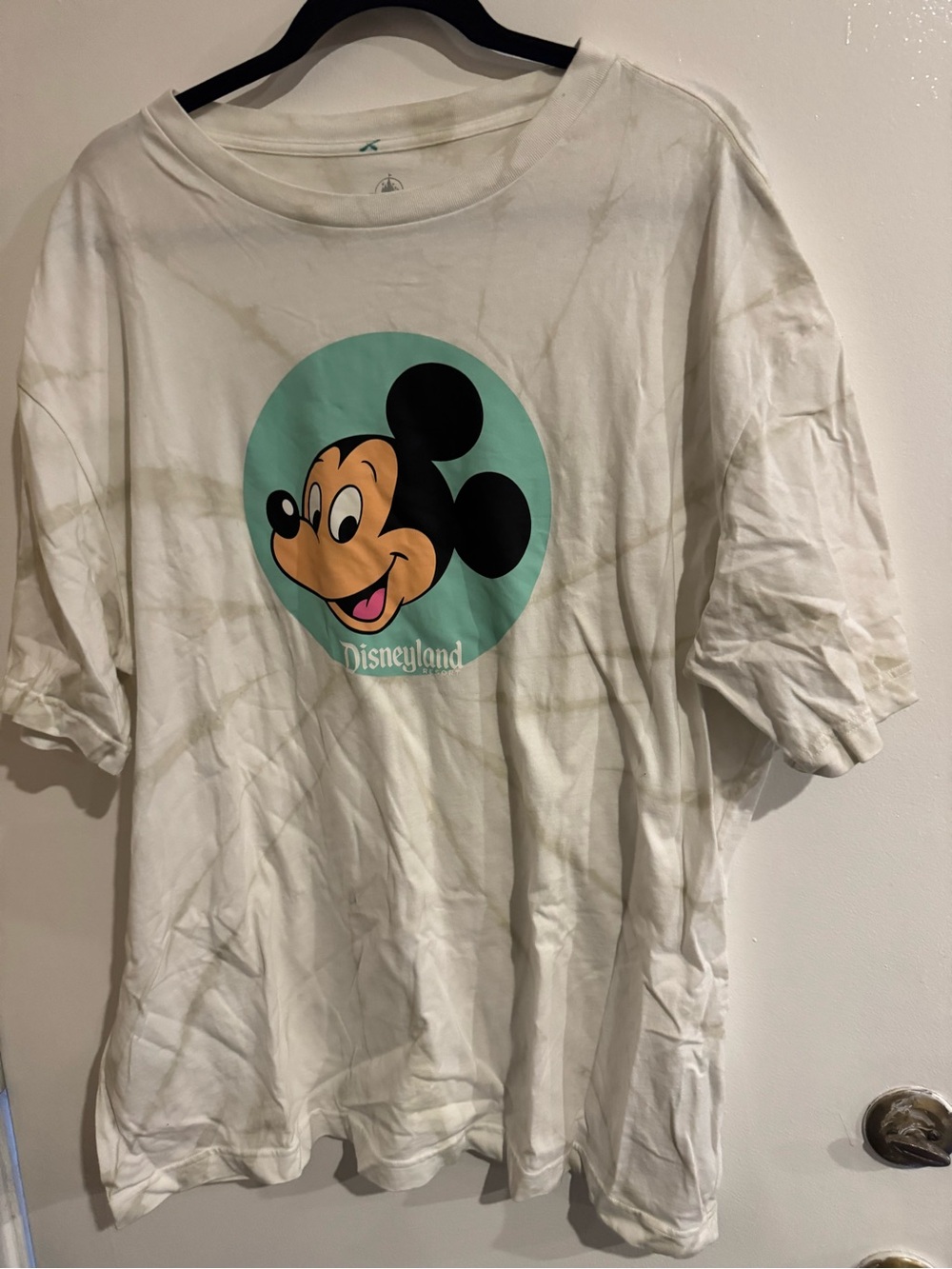 Disney White Tee with Mint Circle Mickey Graphic